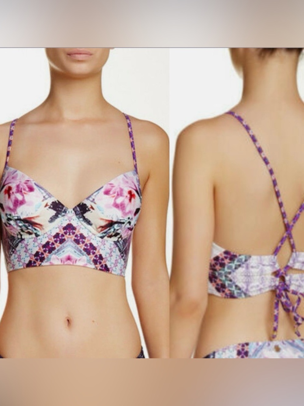 Nanette Lepore Bikini Top L
Underwire Support Boho Coastalcore Resort Swimwear